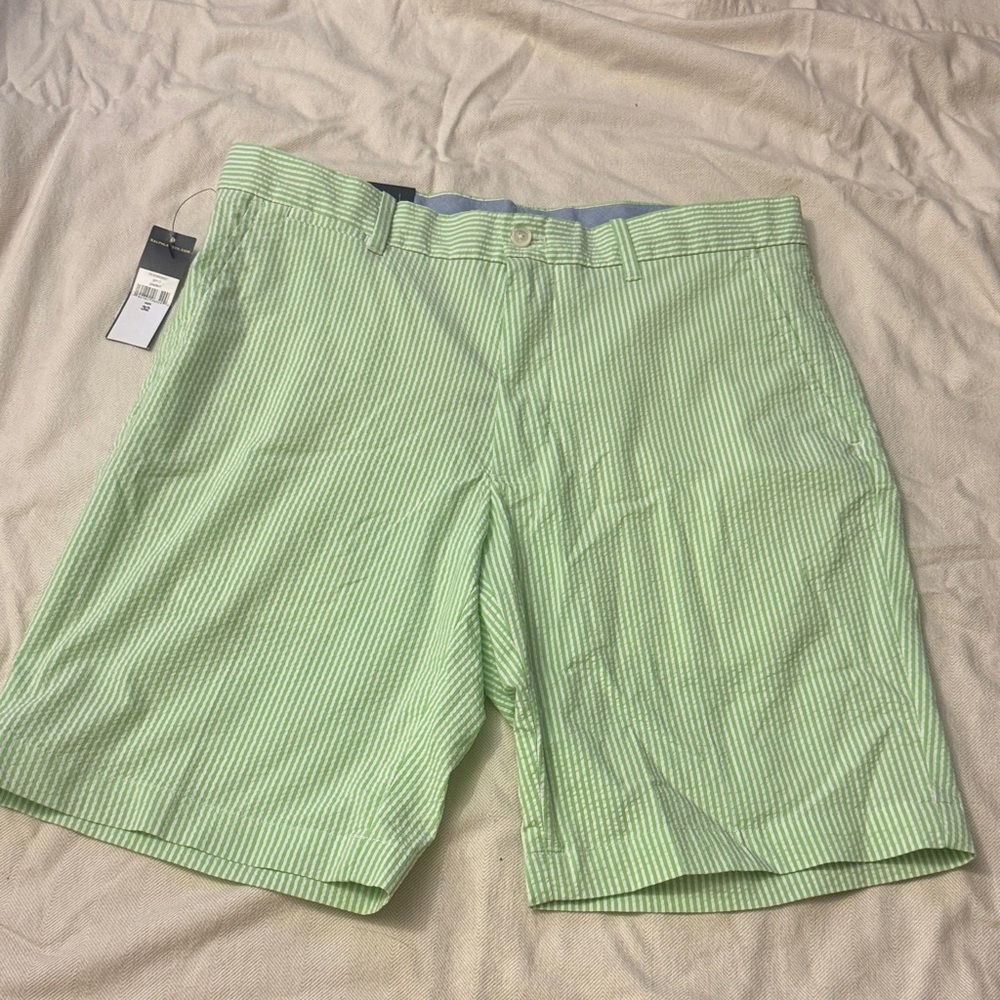 Polo Golf by Ralph Lauren Green Striped Men's Shorts SZ 32 10” Inseam
